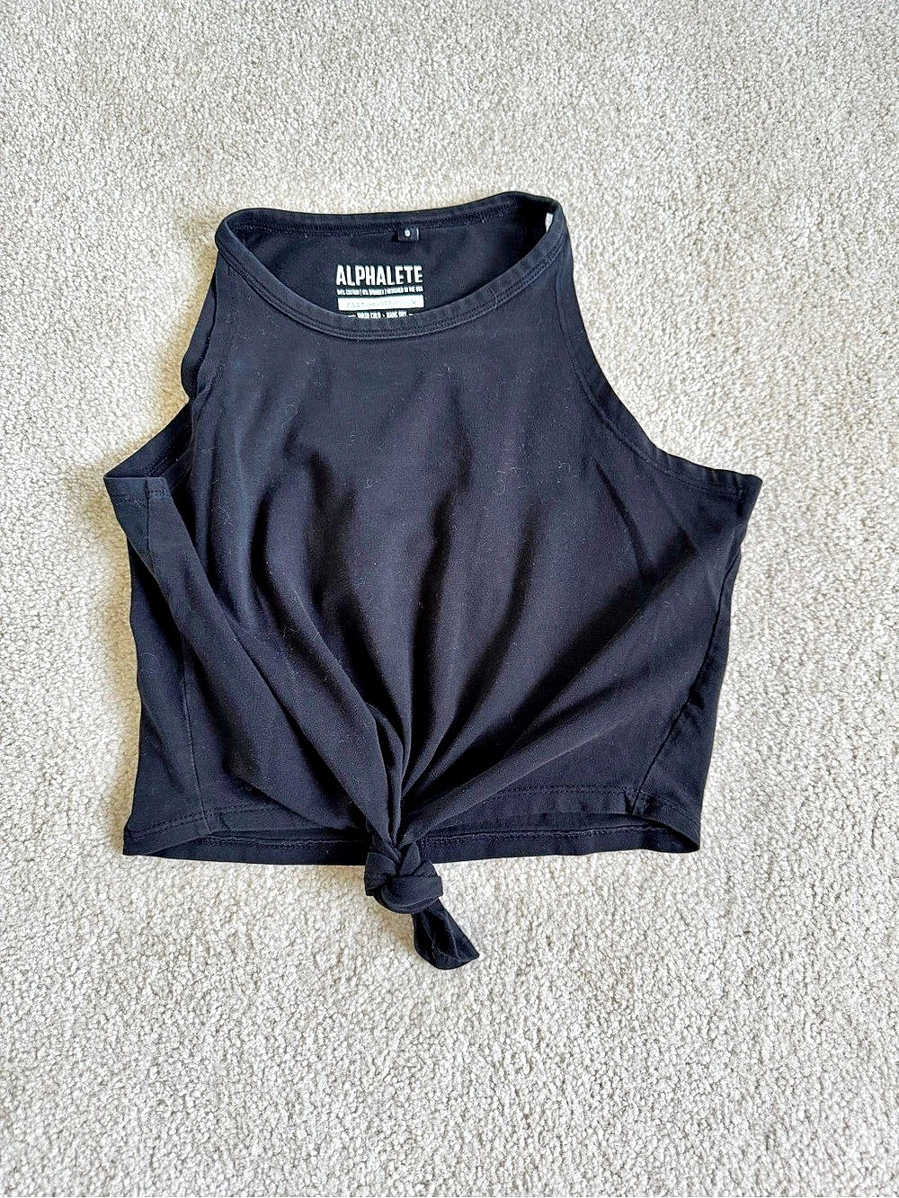 Alphalete Women'Small Black Tie-Front Tank Top Size Small
